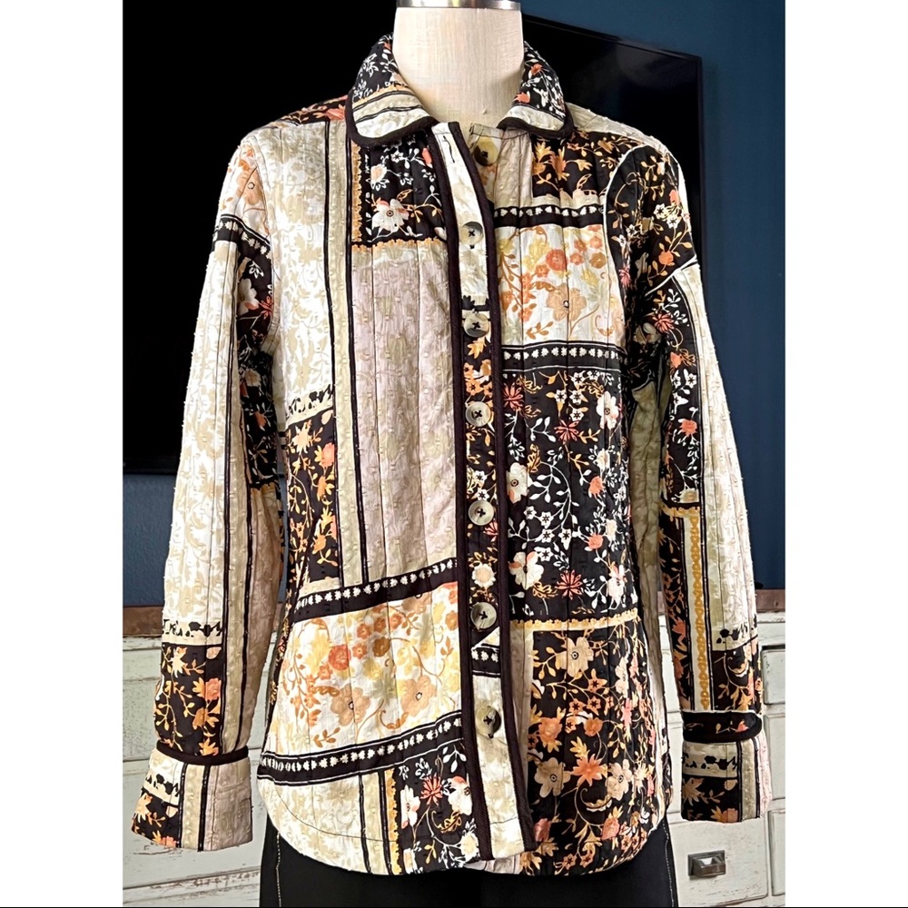 Anthropologie Patchwork Quilted Floral Jacket XS